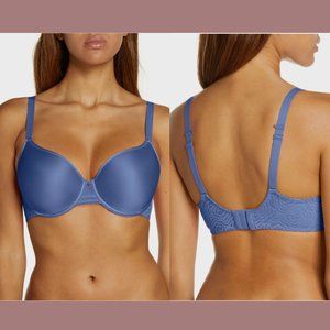 NEW $78 Chantelle [ 36DDDD‎ ] C Jolie Comfort Convertible T-Shirt Bra Blue
